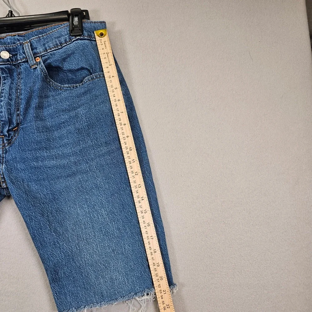 Levi Strauss Denim Shorts Medium Wash Raw Hem Cut Offs Jorts‎ Mens 33 Waist